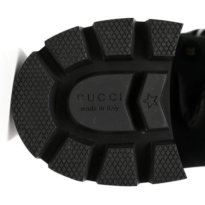 Gucci Calfskin Nappa Rhombus Quilted Trip Ankle Boots 39 Black 8 of 9