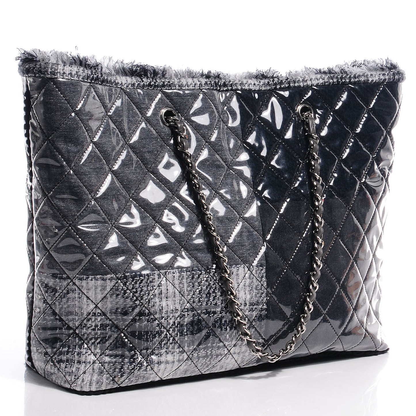 Vinyl Funny Tweed Patchwork Tote Black