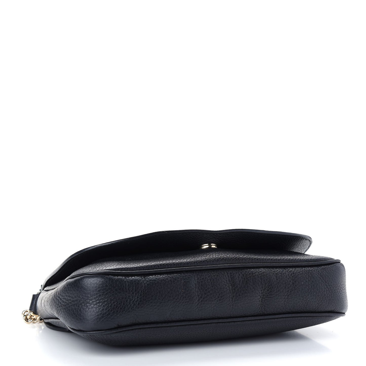 Pebbled Calfskin Medium Soho Flap Crossbody Black