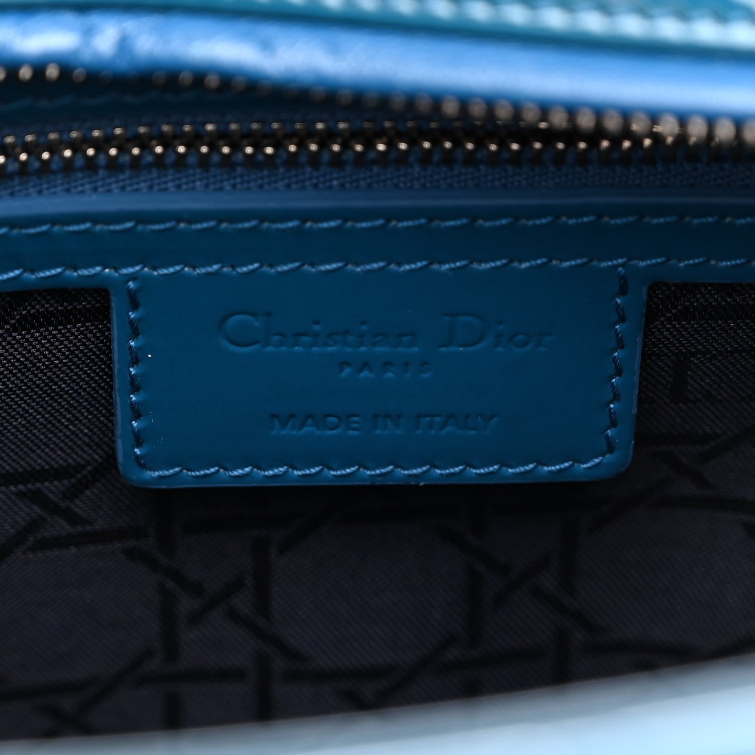 Christian Dior Patent Cannage Large Lady Dior Blue 5 of 10
