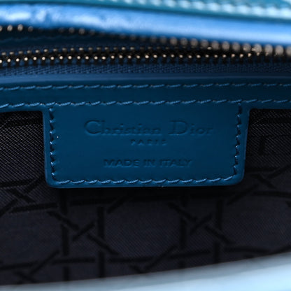 Christian Dior Patent Cannage Large Lady Dior Blue 5 of 10