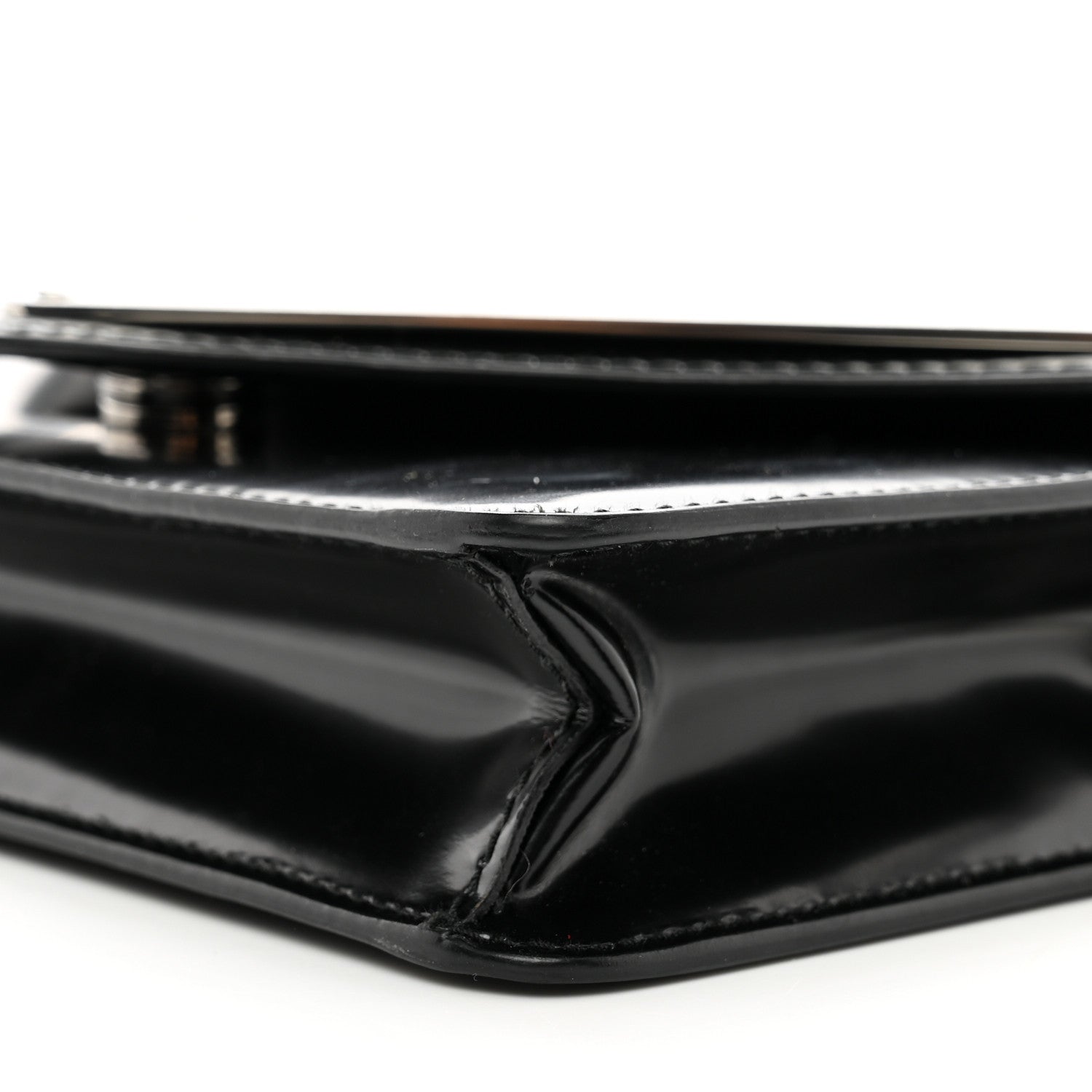 Prada Spazzolato Triangle Logo Plate Flap Chain Crossbody Bag Black 9 of 9