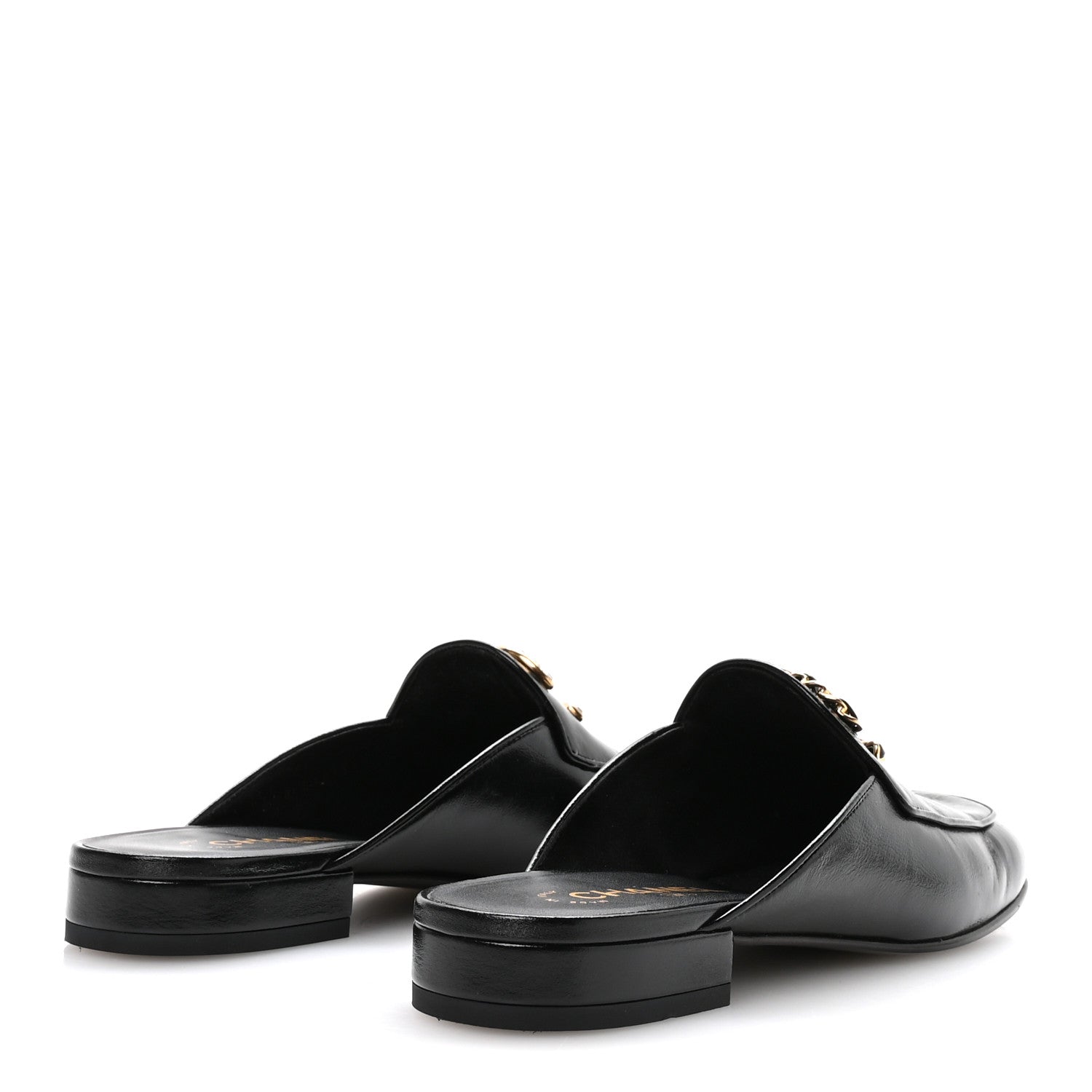 Chanel Shiny Calfskin Crystal CC Mules 39 Black 5 of 9