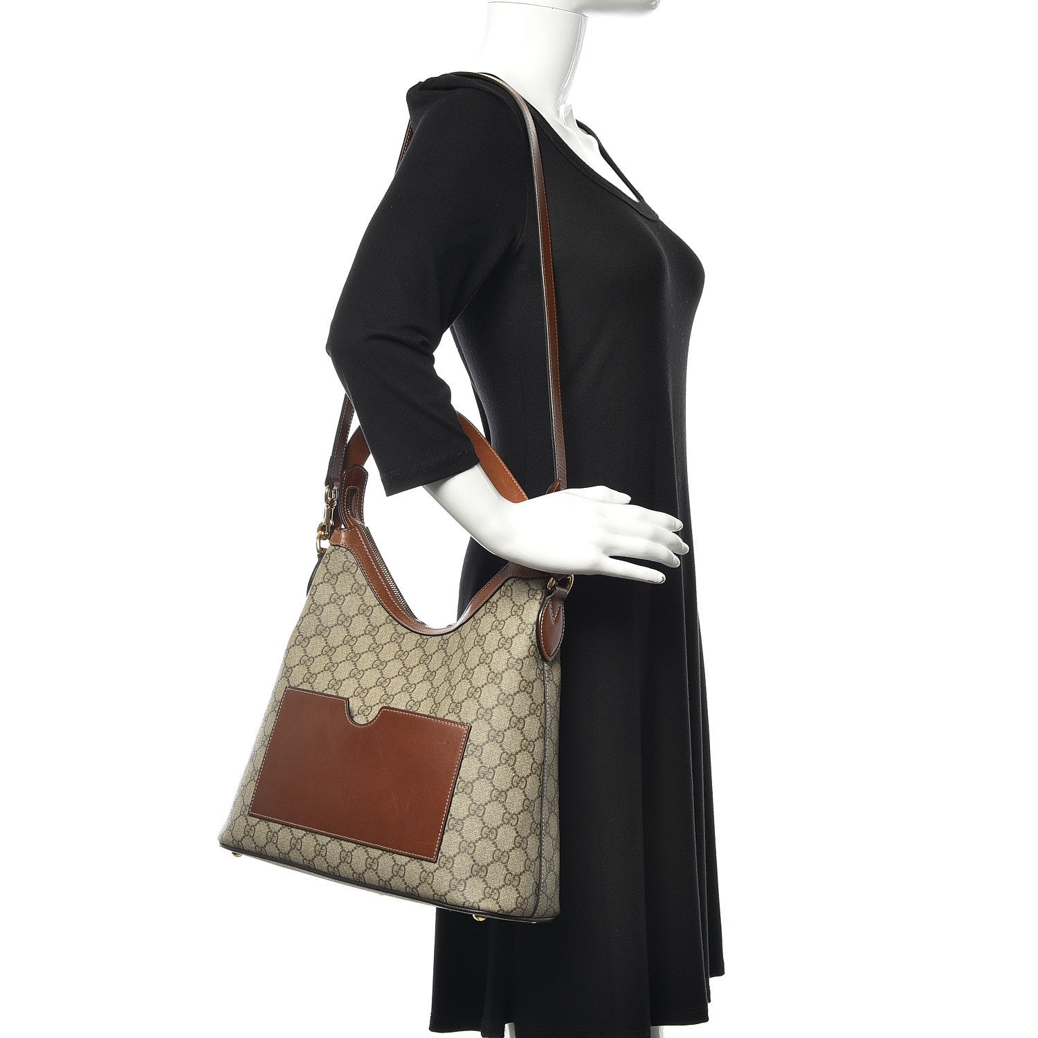 Gucci GG Supreme Monogram Linea A Hobo Brown 2 of 12