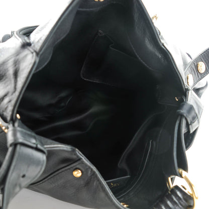 Saint Laurent Chevre Large Mala Mala Horn Bag Black 5 of 7