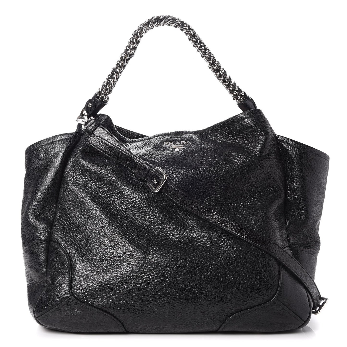 Cervo Lux Chain Shoulder Bag Nero Black