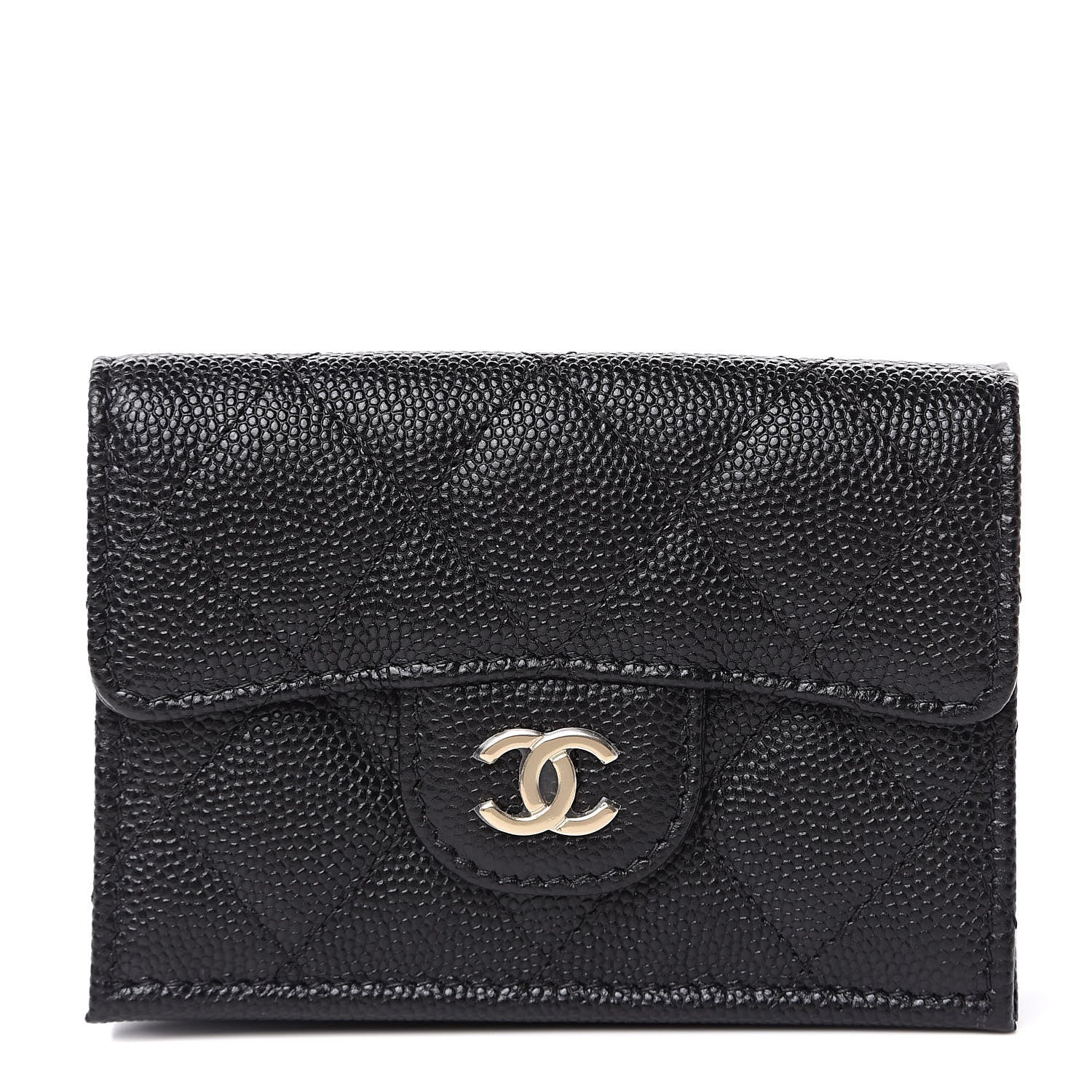Chanel Caviar Quilted Compact Flap Wallet Black 1 of 8