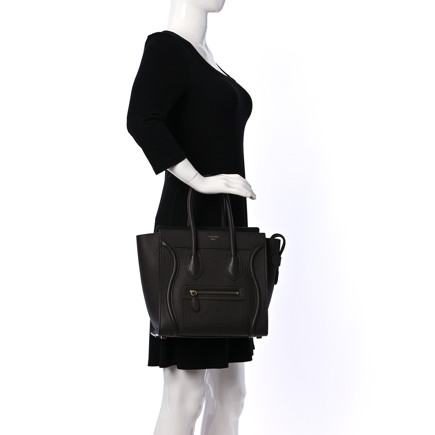 Celine Drummed Calfskin Micro Luggage Brown 2 of 12