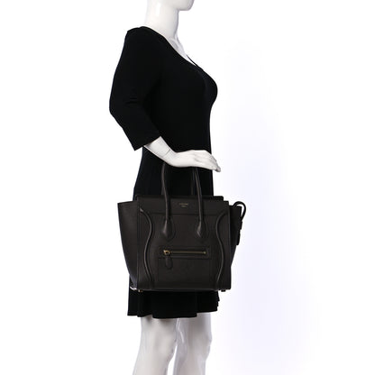 Celine Drummed Calfskin Micro Luggage Brown 2 of 12