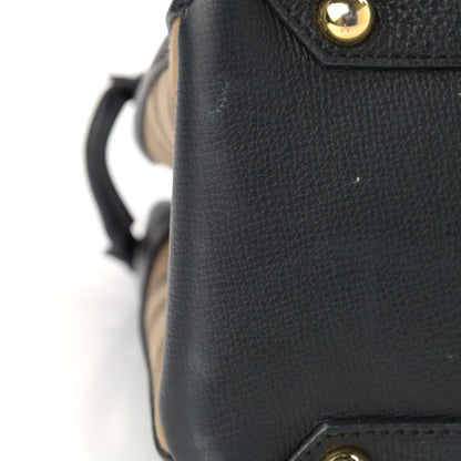 Burberry Grainy Calfskin House Check Medium Banner Tote Black 13 of 14