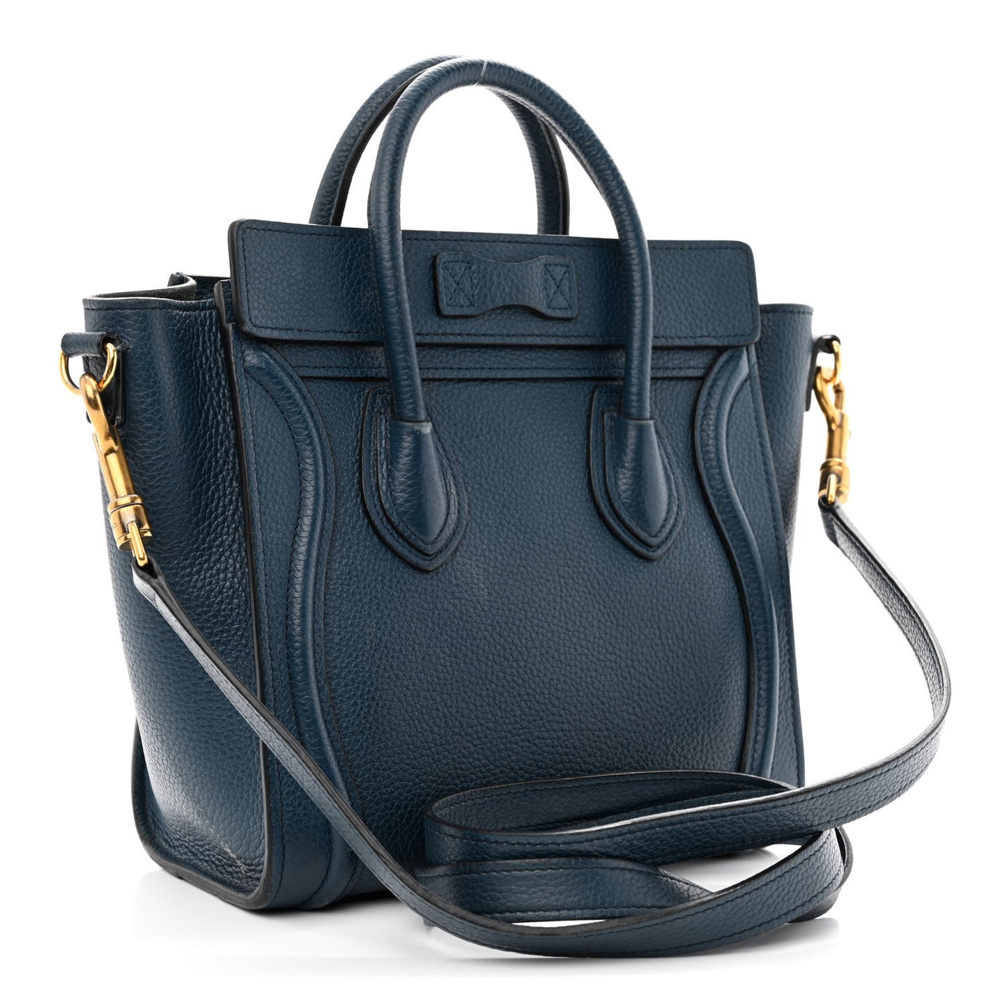 Baby Drummed Calfskin Nano Luggage Blue