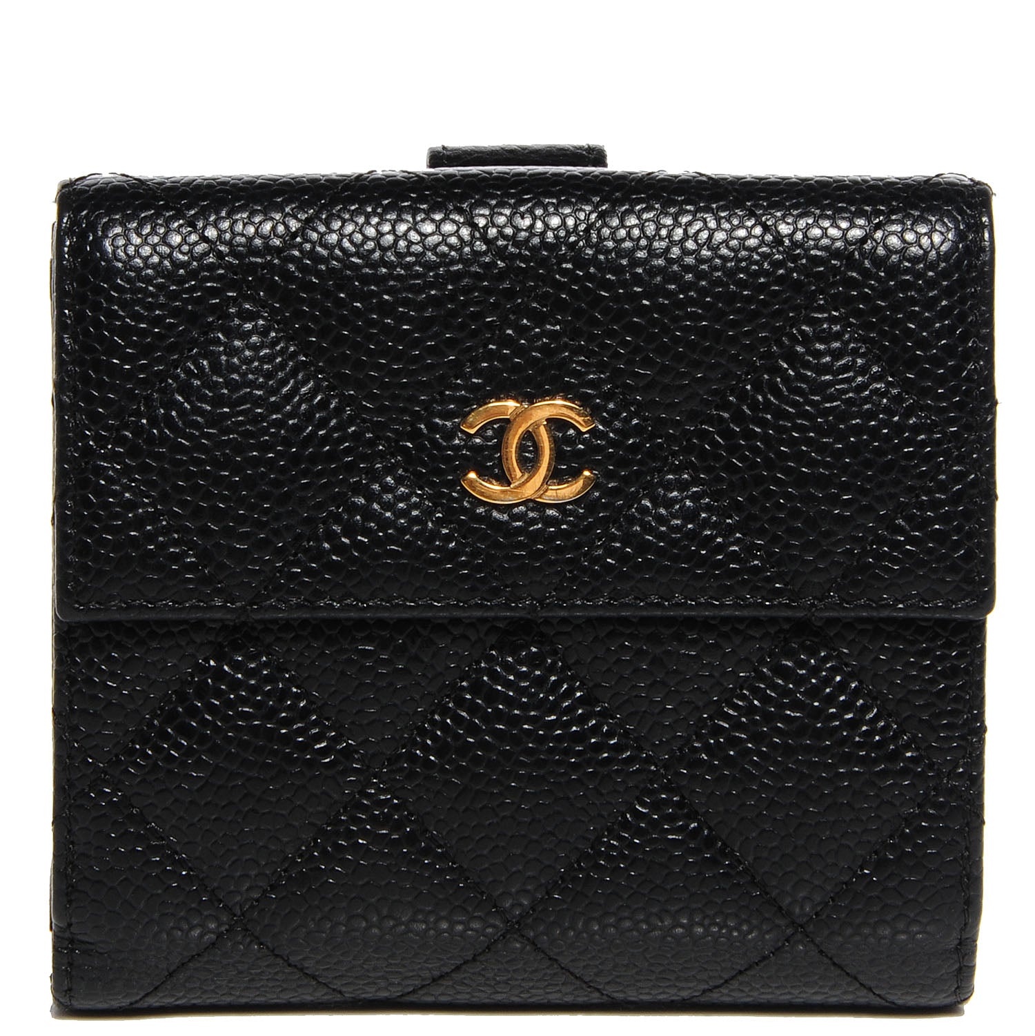 Chanel Caviar Quilted Compact Flap Wallet Black 1 of 8