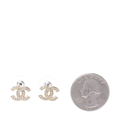 Chanel Crystal CC Earrings Gold 2 of 4