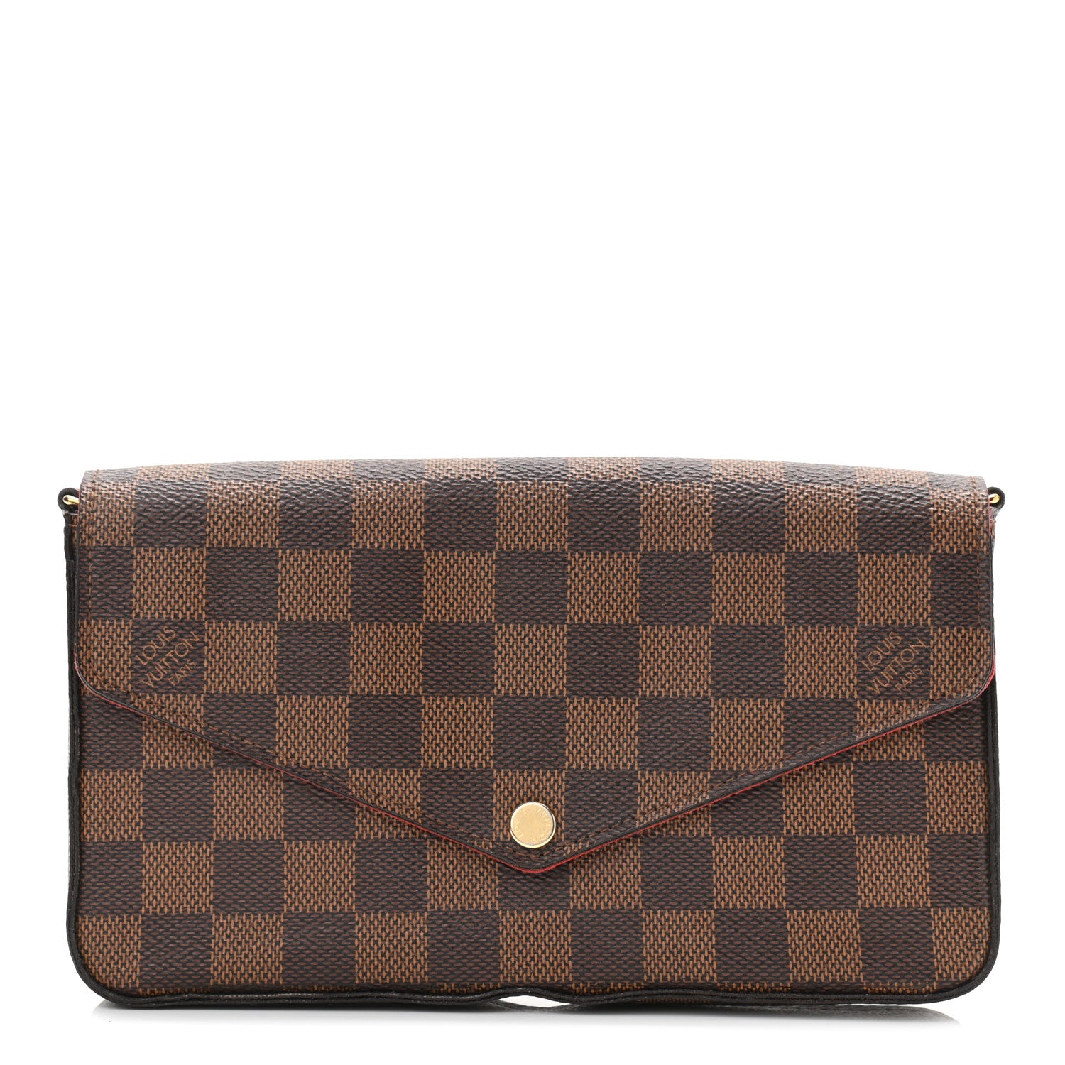 Louis Vuitton Damier Ebene Pochette Felicie Chain Wallet 1 of 11