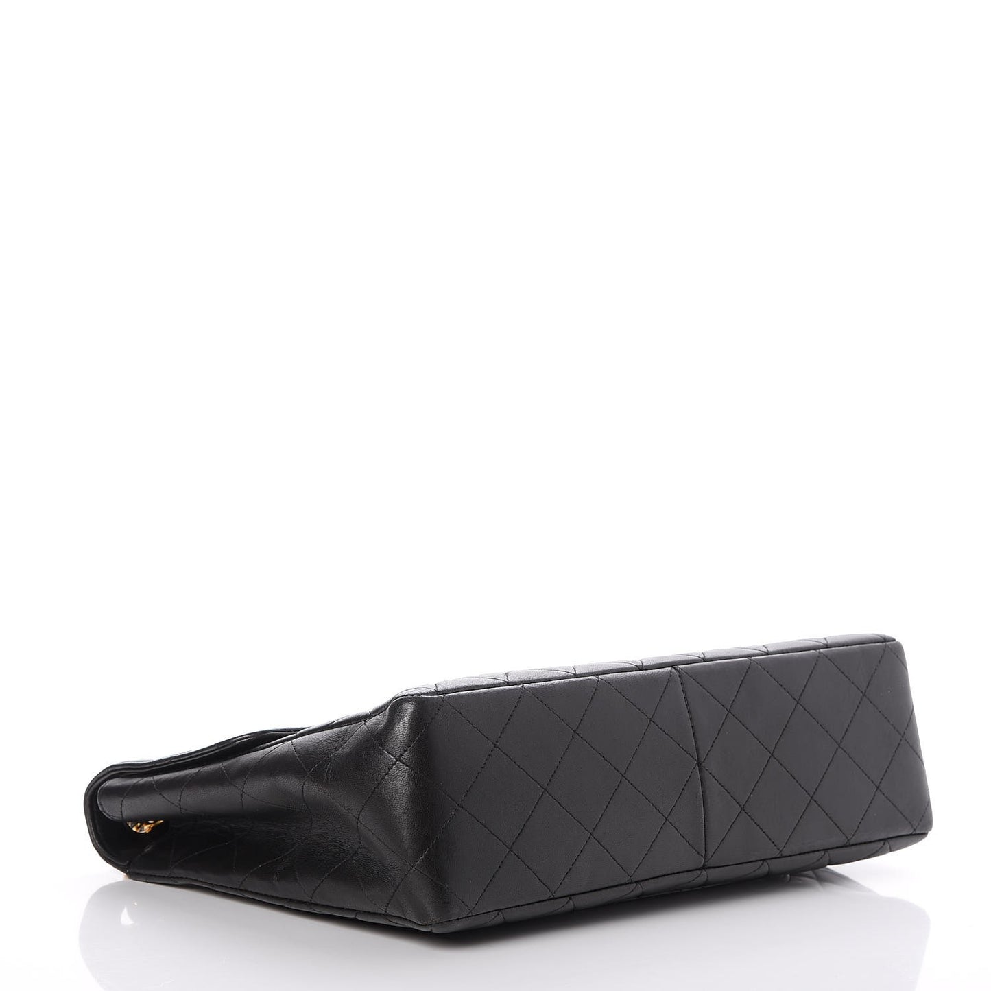 Lambskin Quilted Jumbo Single Flap Black