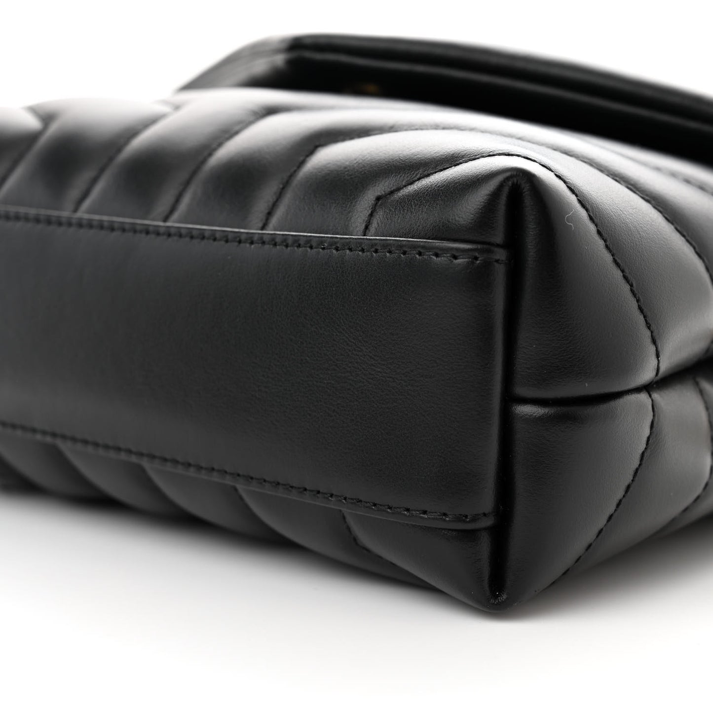 Calfskin Y Quilted Monogram Toy Loulou Crossbody Bag Black