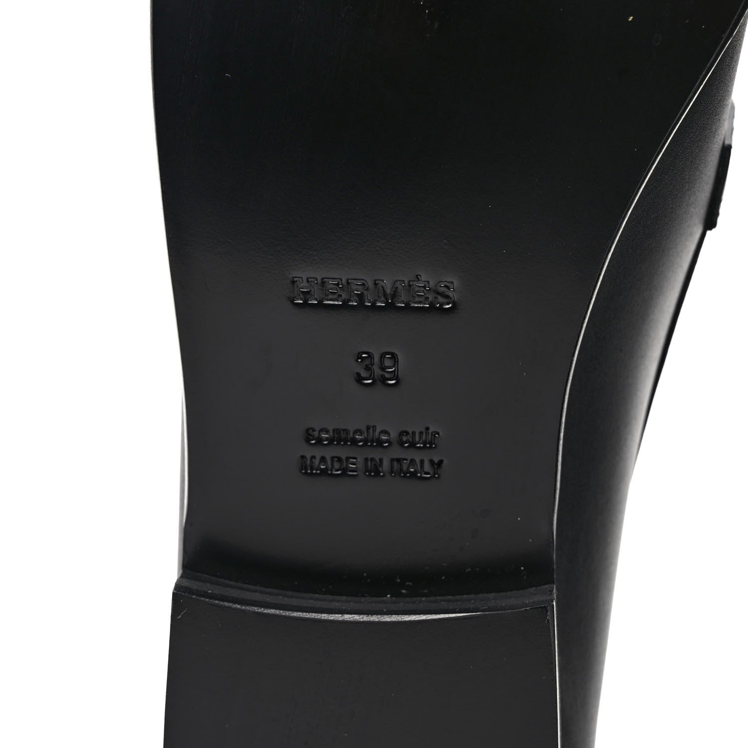 Hermes Calfskin Womens Destin Loafers 39 Black 6 of 9