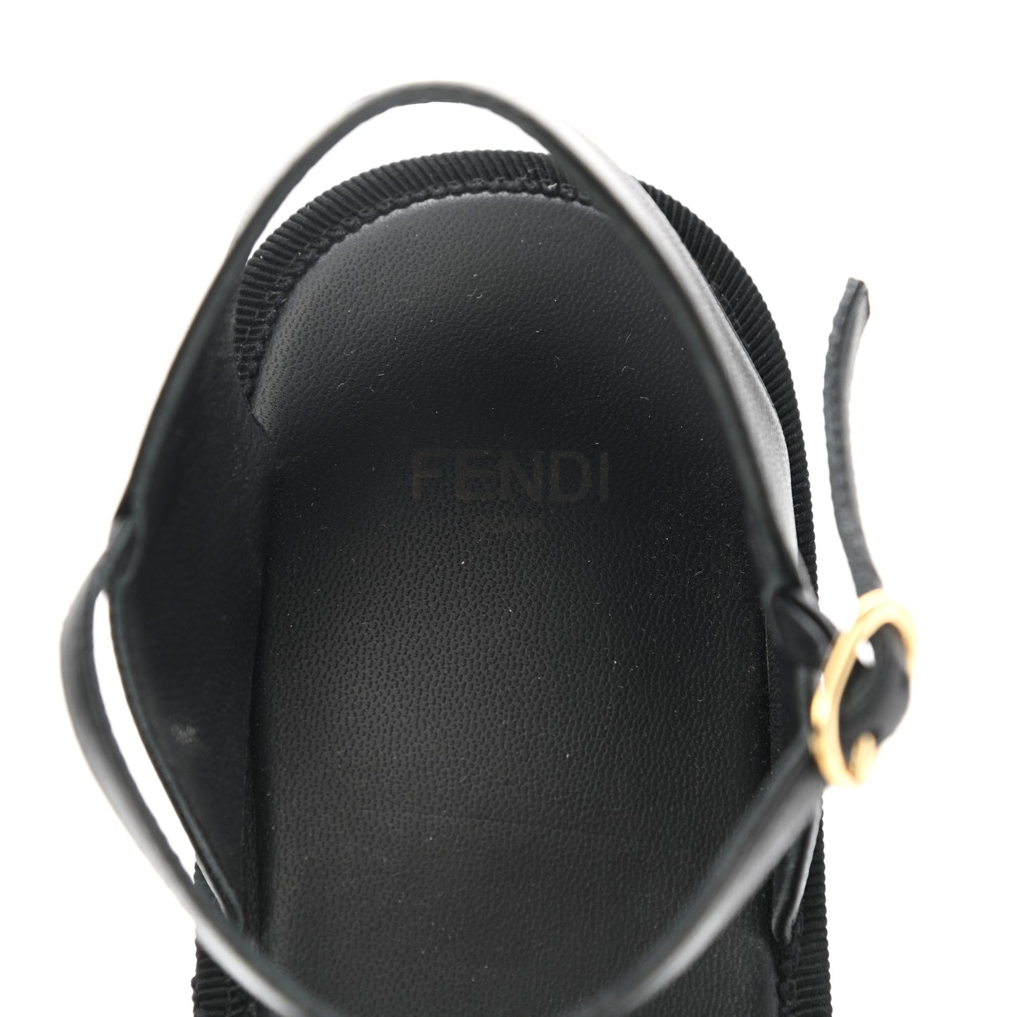 Nappa FF Embossed Espadrille Platform Sandals 37 Black
