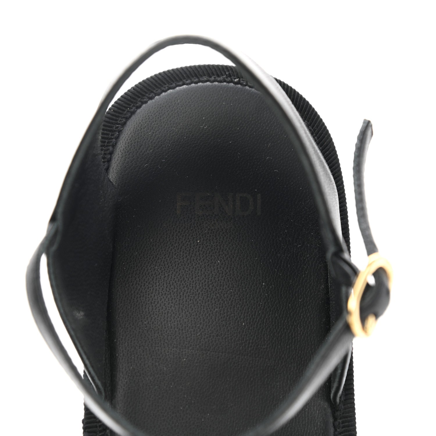 Fendi Nappa FF Embossed Espadrille Platform Sandals 37 Black 7 of 8