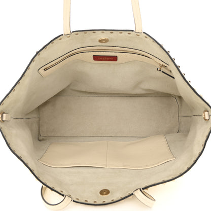 Valentino Garavani Grained Calfskin Rockstud Shoulder Tote Light Ivory 4 of 8