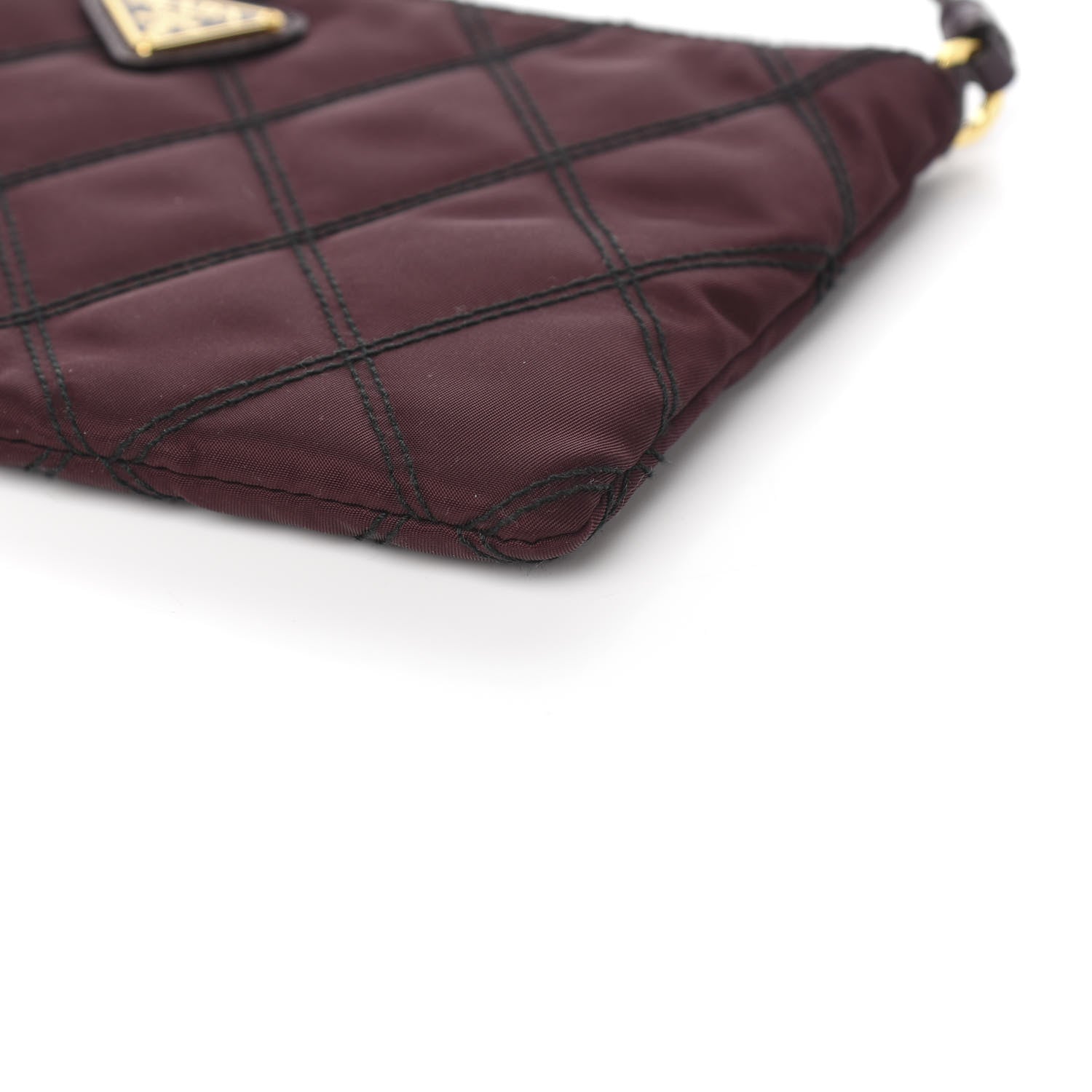 Prada Tessuto Nylon Quilted Pochette Bag Granato 8 of 9