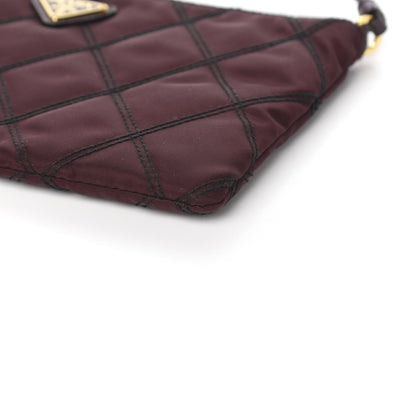 Prada Tessuto Nylon Quilted Pochette Bag Granato 8 of 9
