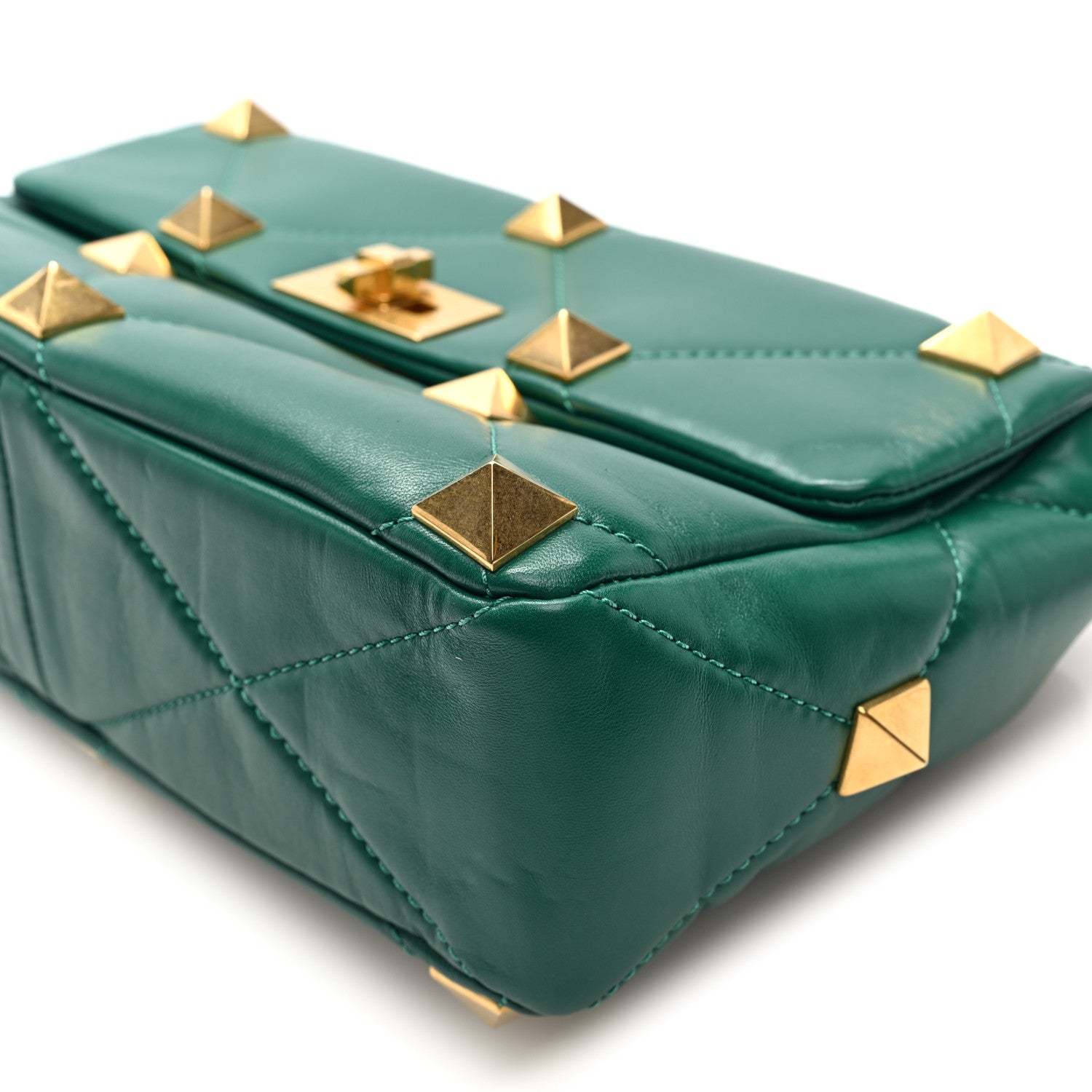 Valentino Garavani Nappa Medium Roman Stud Shoulder Bag Jungle 9 of 9