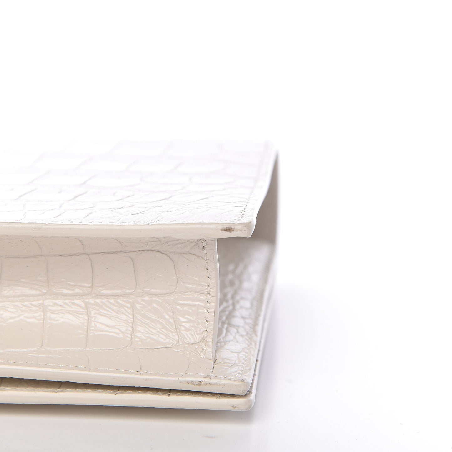 Calfskin Crocodile Embossed Classic Kate Monogram Clutch Porcellana
