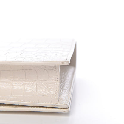 Saint Laurent Calfskin Crocodile Embossed Classic Kate Monogram Clutch Porcellana 11 of 12