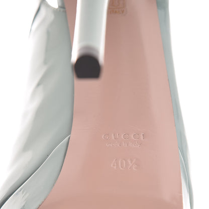 Gucci Vernice Crystal Peep Toe Platform Slingback Pumps 40.5 Bosco 8 of 10