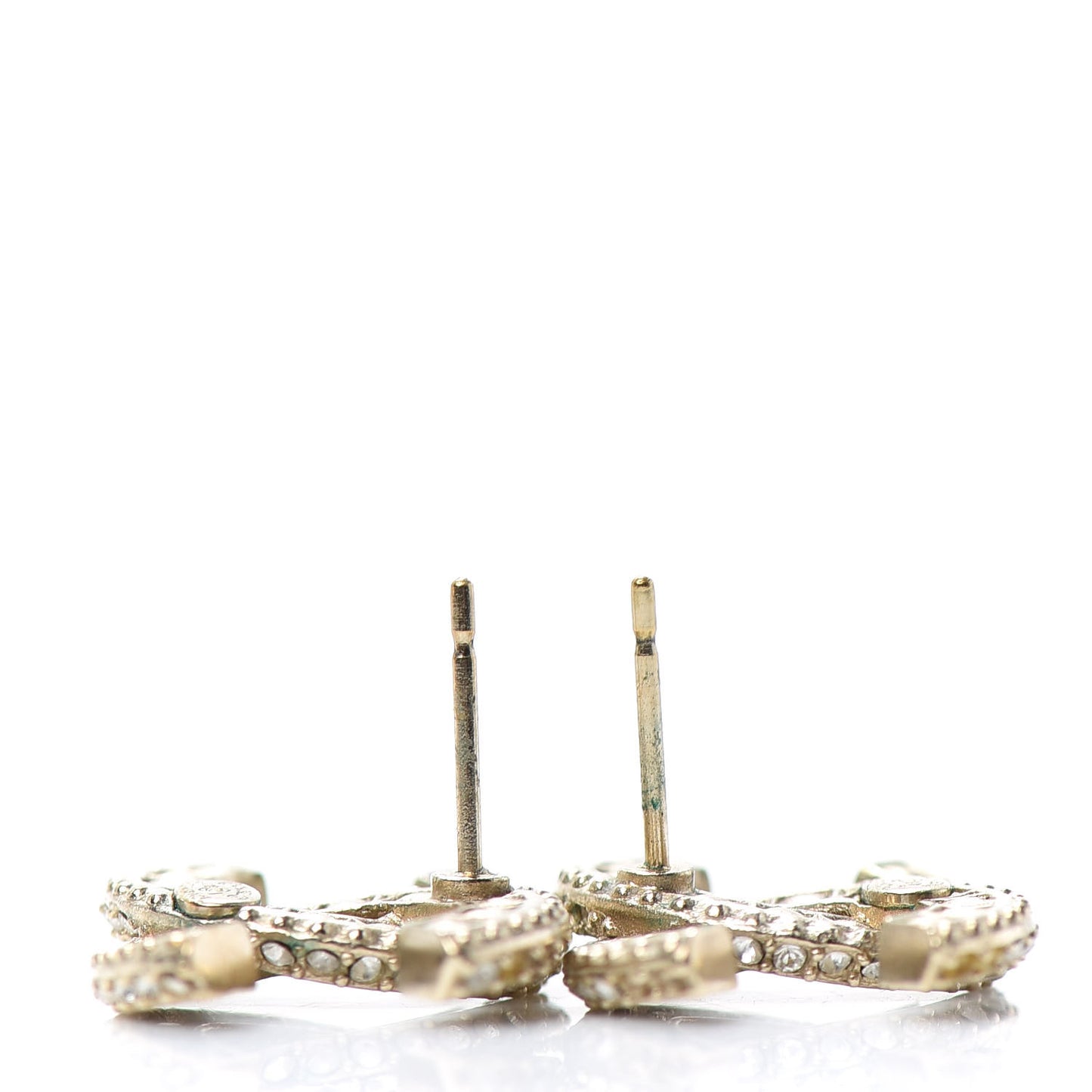Crystal Timeless CC Earrings Light Gold