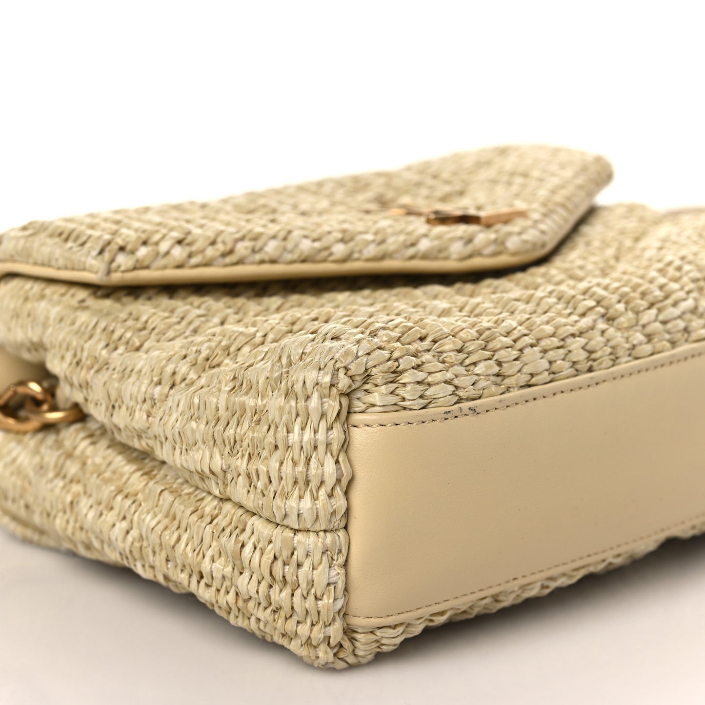 Raffia Monogram Toy Loulou Chain Satchel Naturale