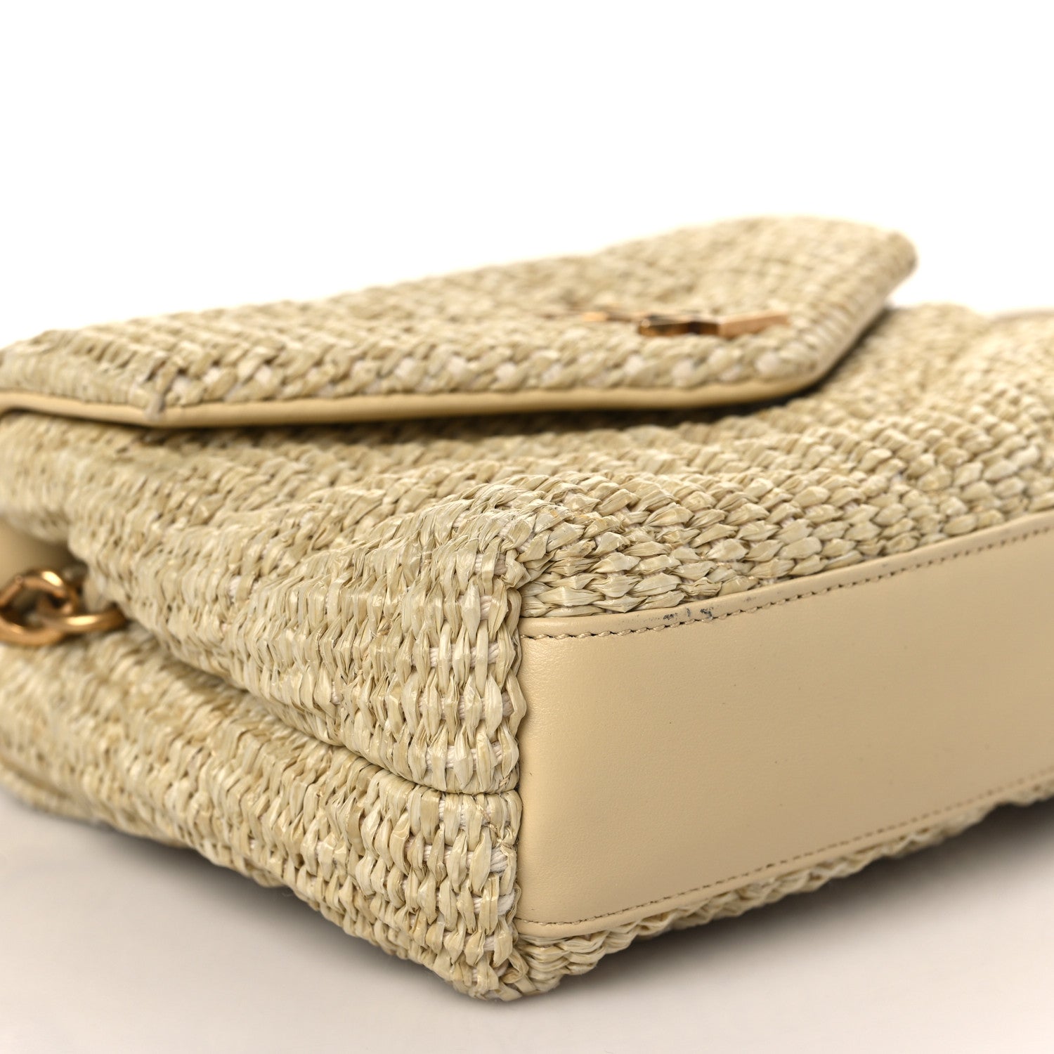 Saint Laurent Raffia Monogram Toy Loulou Chain Satchel Naturale 7 of 8