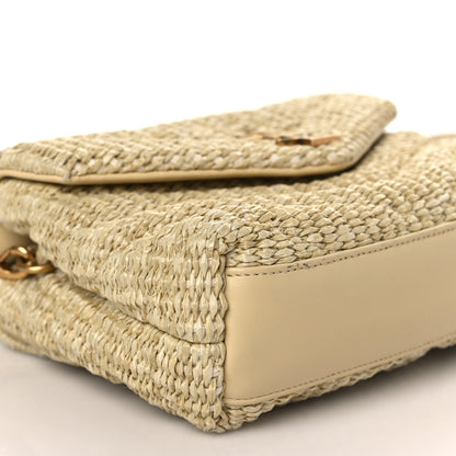 Saint Laurent Raffia Monogram Toy Loulou Chain Satchel Naturale 7 of 8