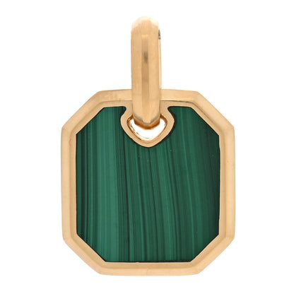 David Yurman 18K Yellow Gold Malachite 15mm Octagonal Amulet Pendant 1 of 3
