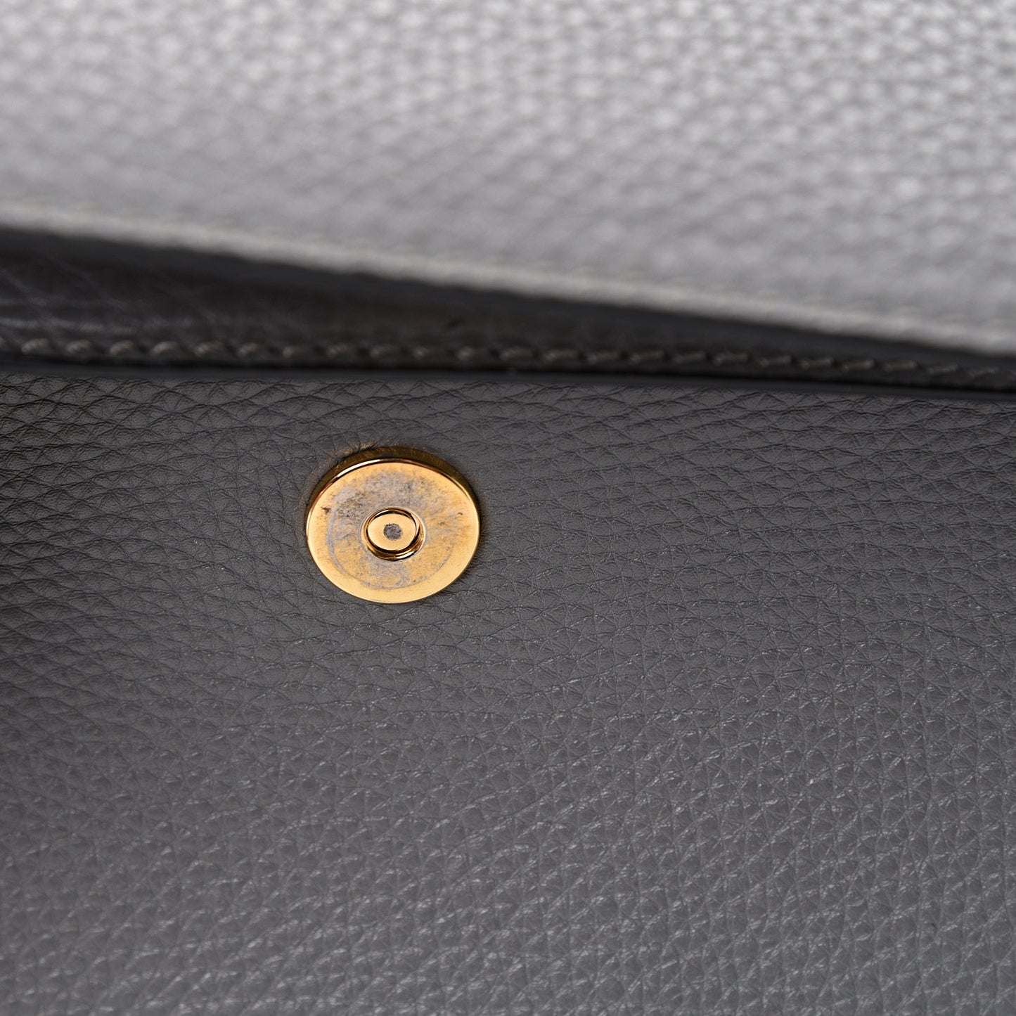 Grained Calfskin Small My Rockstud Frame Bag Gray