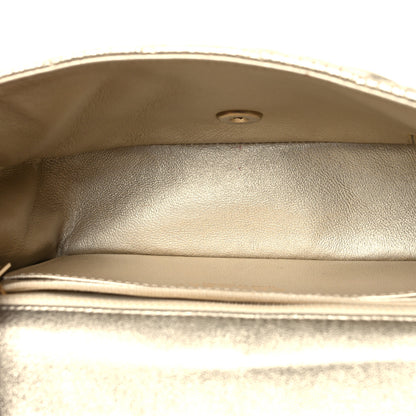 Chanel Metallic Lambskin Perforated Mini Rectangular Flap Light Gold 5 of 10
