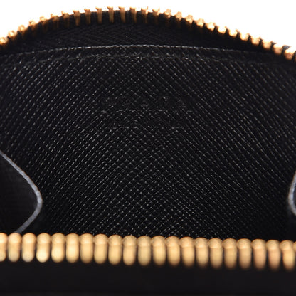 Prada Saffiano Zip Key Pouch Nero Black 3 of 5