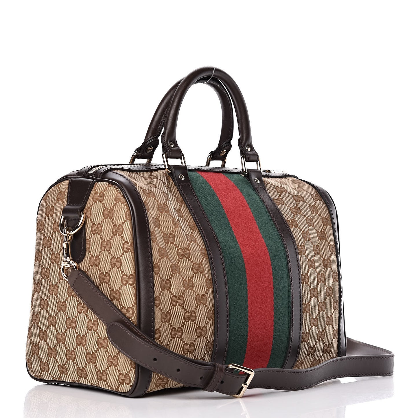 Monogram Vintage Web Medium Boston Dark Brown