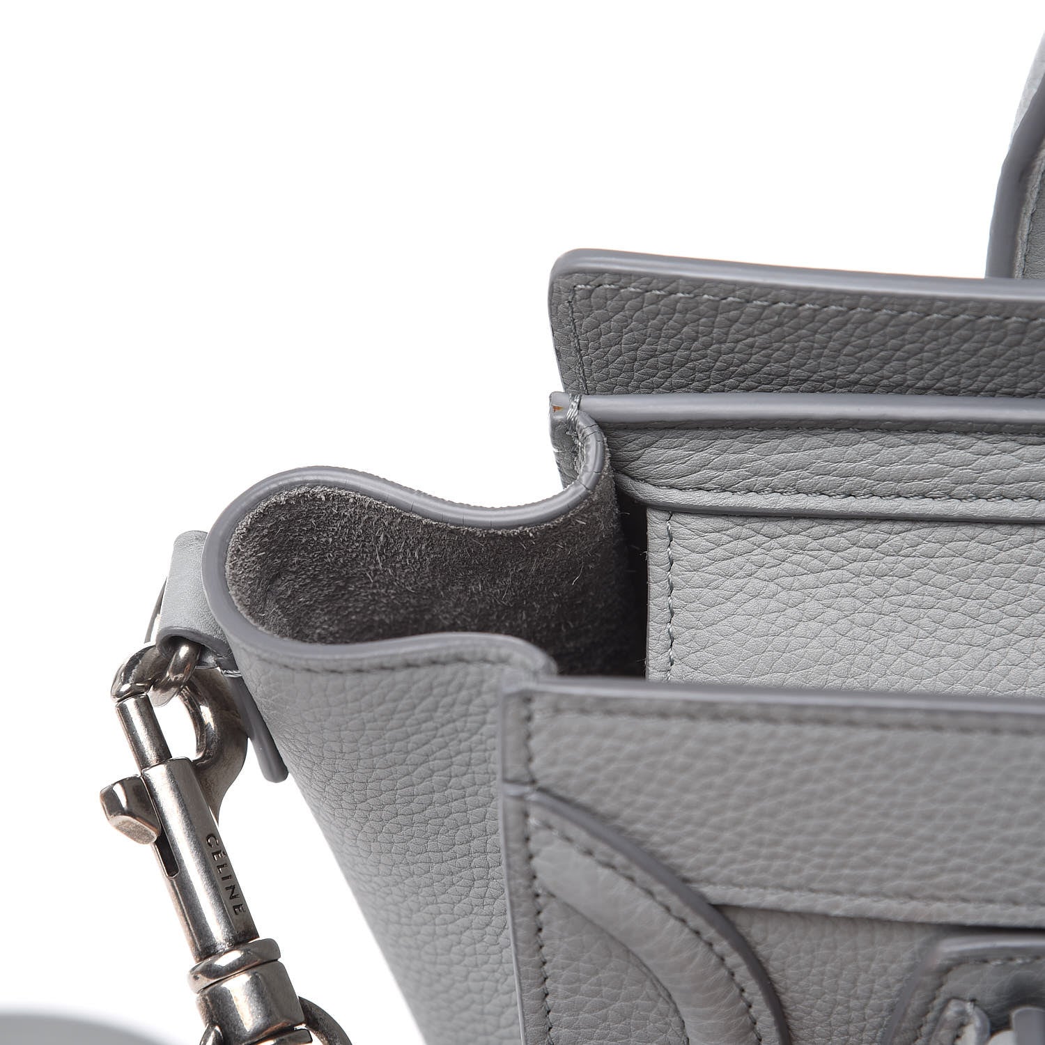 Celine Drummed Calfskin Nano Luggage Pearl Blue 15 of 15