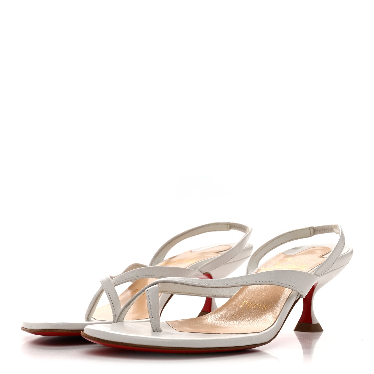 Christian Louboutin Kid Taralita 55 Thong Sandals 35 White 4 of 10