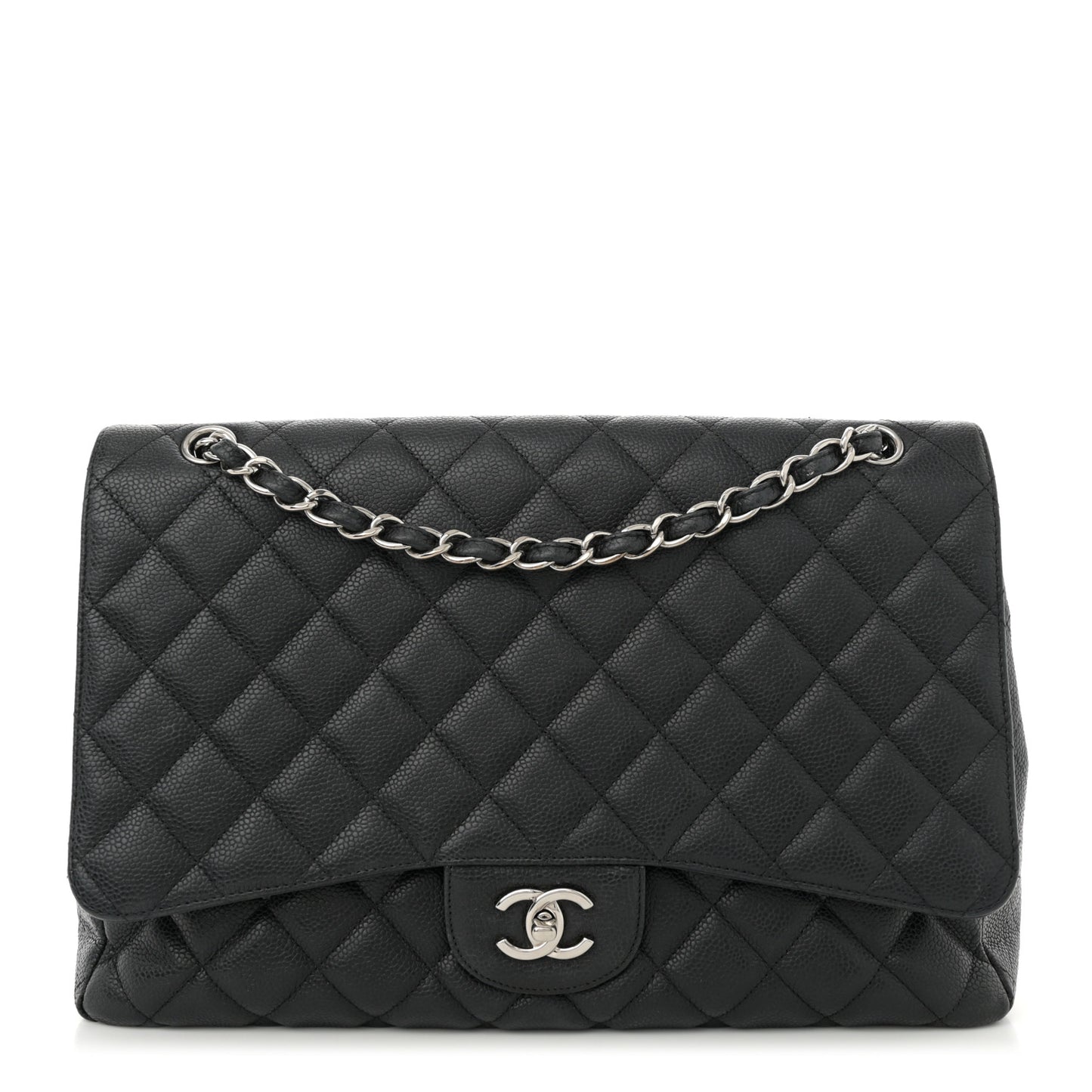 Caviar Quilted Maxi Single Flap Black
