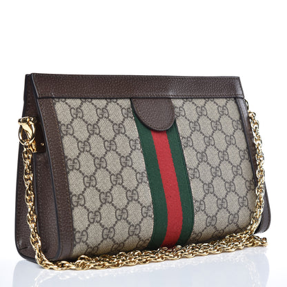 Gucci GG Supreme Monogram Web Small Ophidia Chain Shoulder Bag Brown 3 of 9