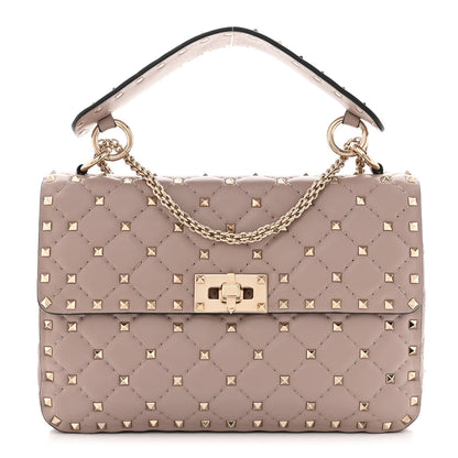 Valentino Garavani Lambskin Medium Rockstud Spike Shoulder Bag Poudre 1 of 10