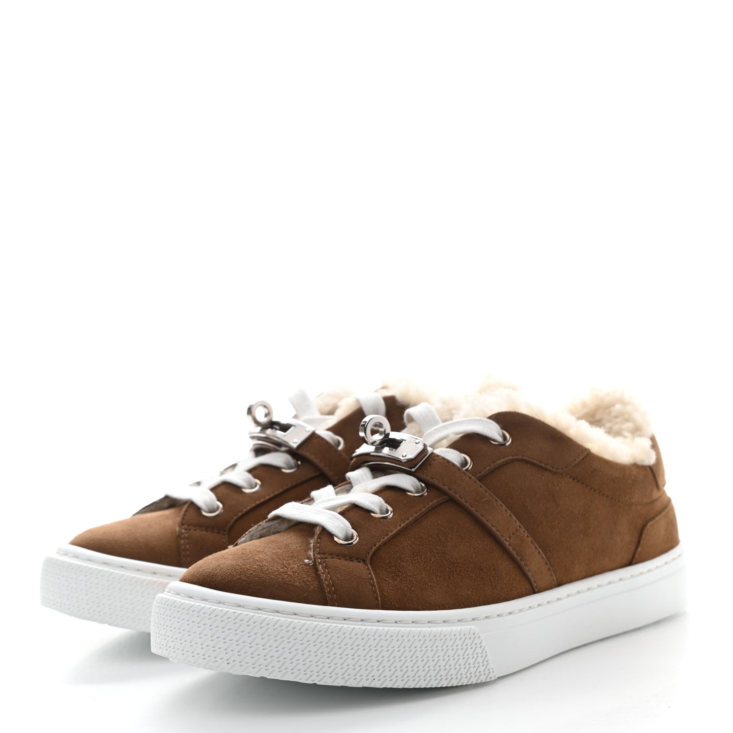 Suede Shearling Day Sneakers 35.5 Naturel