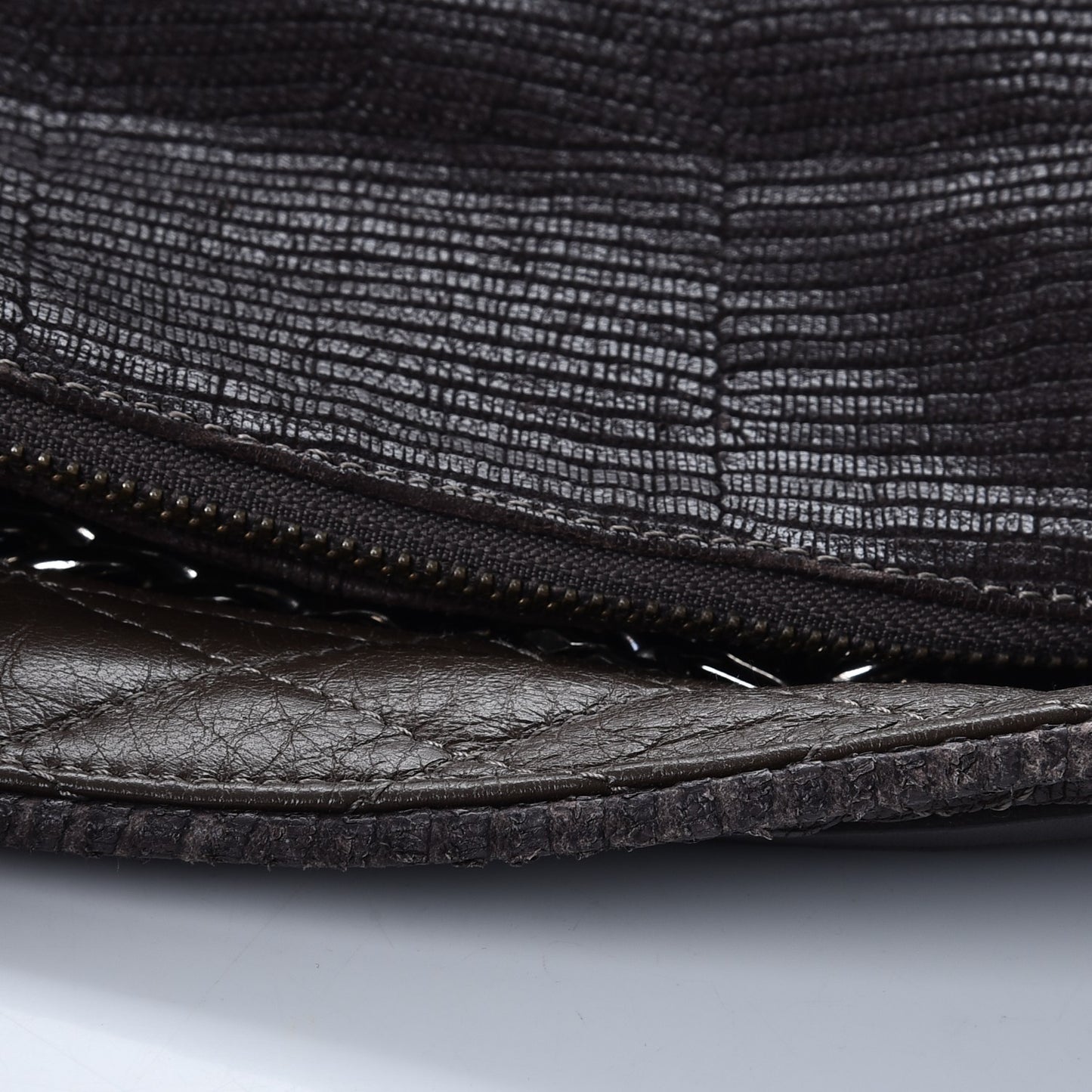 Lizard Embossed Large Boho Biker Hobo Quartz