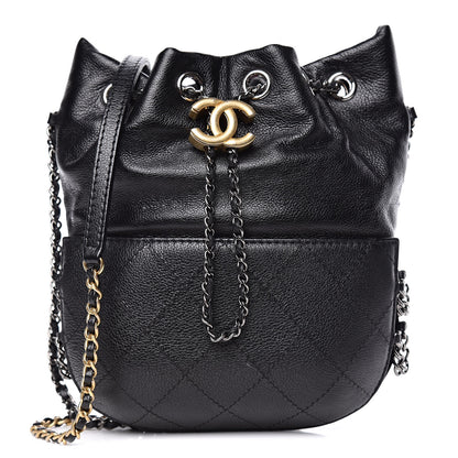 Chanel Calfskin Quilted Small Gabrielle Bucket Black 1 of 9