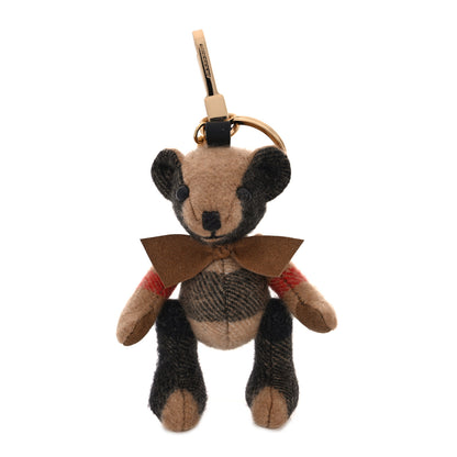 Burberry Cashmere House Check Thomas Bear Bag Charm Camel Gold 1 of 4