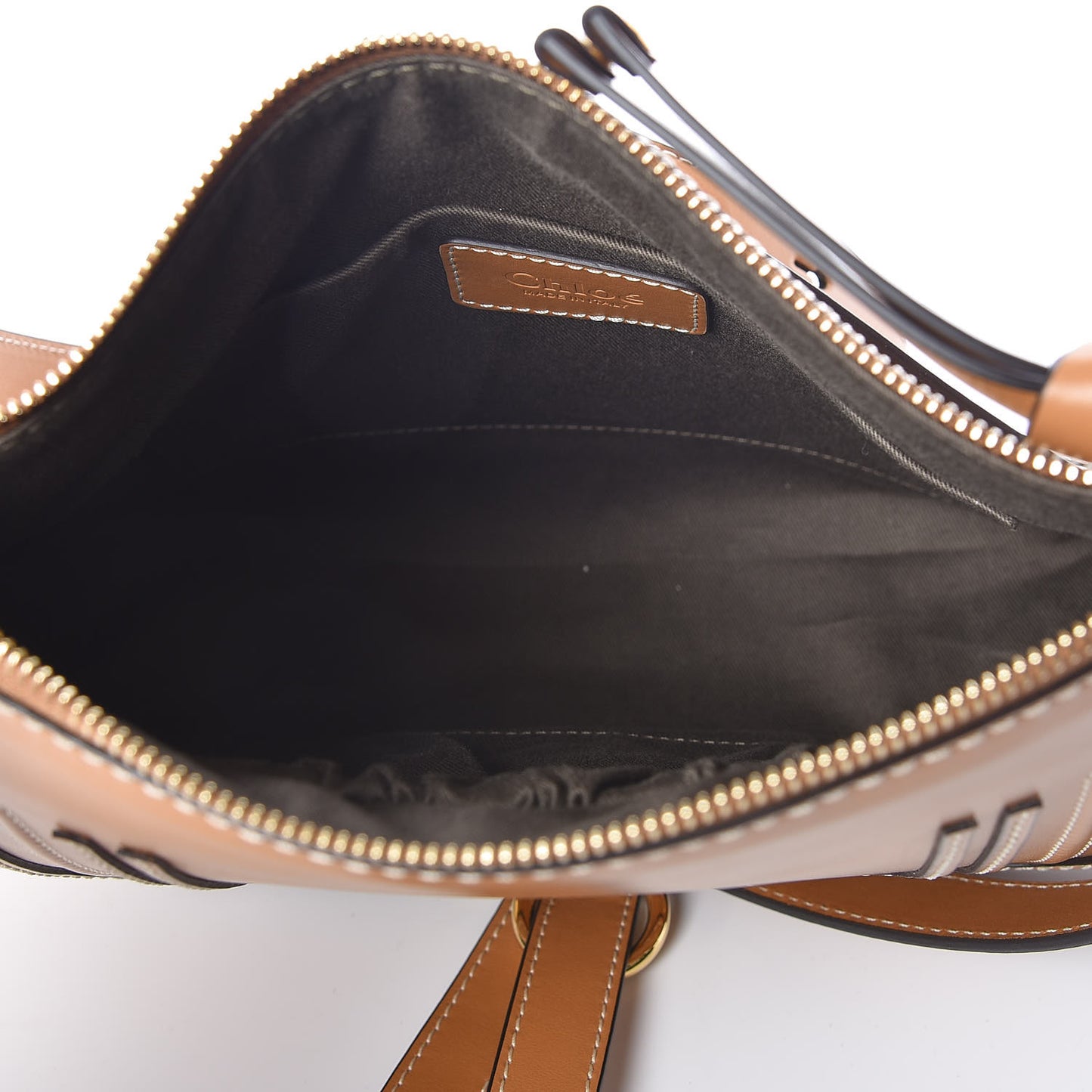Shiny Calfskin Marcie Saddle Shoulder Bag Autumnal Brown