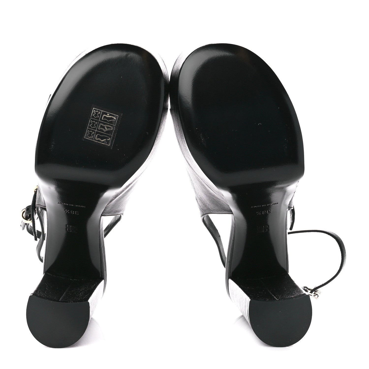 Givenchy Calfskin Voyou Sandals 38.5 Black 5 of 8
